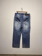 Academics Baggy Y2K Embroidered Distressed Jeans