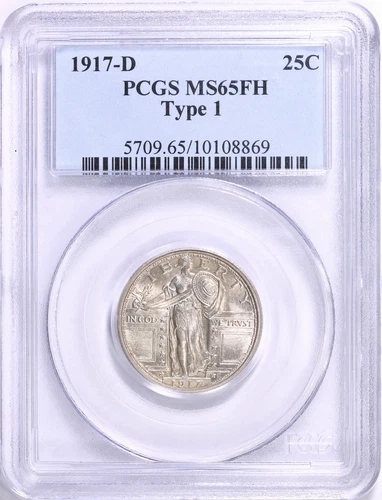 1917 D  Standing Liberty Silver Quarter Denver Type 1 PCGS MS65 FH Full Head
