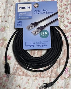 Phillips Streaming Ethernet Cable 25 Feet Black In Package