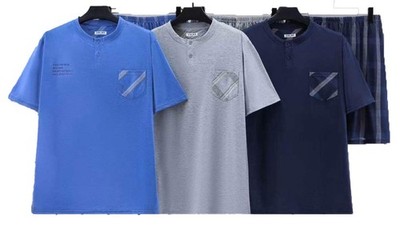 Herren Shorty Pyjama Kurz Kurzarm Schlafanzug Set Capri Kariert M-3XL Baumwolle