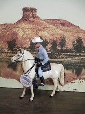 Hartland Lone Ranger standing/walking Silver horse cowboy Saddle Hat pistols tag