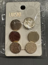 Crisma Round Stud Earrings 3 Pairs Gold Tone Womens New on Card 3EY1006G