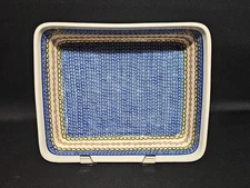 Polish Pottery Boleslawiec Rectangular Baker 12" Hand Made Herringbone Pattern