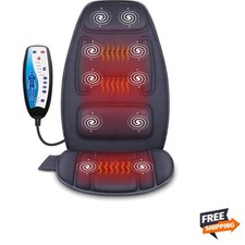 Massage Seat Cushion with Heat - Extra Memory Foam Support Pad in Neck and Lu...