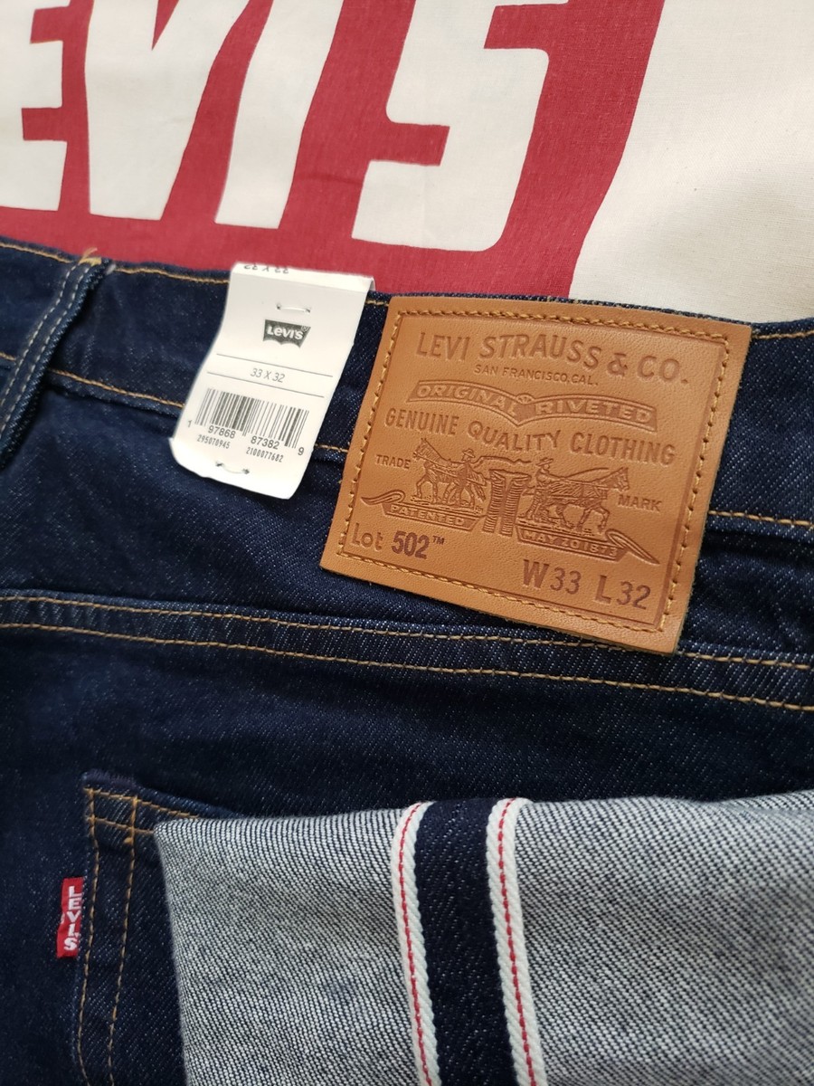 LEVI'S 502 SELVEDGE Dark Blue Premium Taper 