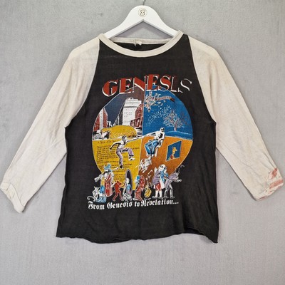Vintage 1980 Genesis T-Shirt Medium Slim Fit Schwarz Live In Concert Phil Collins
