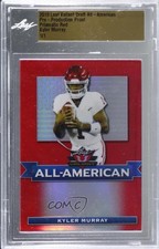 2019 Leaf Valiant All-American Pre-Production Proof Red 1/1 Kyler Murray 1b0