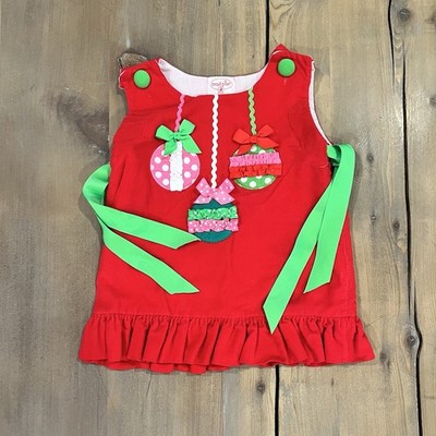 Mud Pie Baby Red Corduroy Christmas Ornament Holiday Dress 12-18 Months