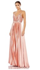 Mac Duggal 49039 Sz 14 Rose Gold Pleated Gown