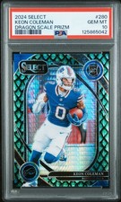 Keon Coleman Panini Select Dragon Scale Prizm /81 Rookie PSA 10 Buffalo Bills