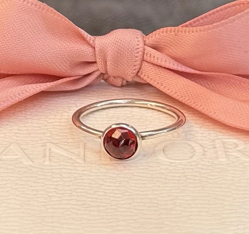 Original Pandora Ring „Tröpfchen“ rot Monat Juli 925 silber #191012SRU Gr. 54 - Bild 4 von 4