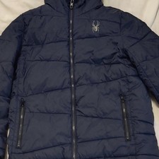 Spyder Kids Blue Puffer Jacket Full Zip Insulated Nylon Ski Winter M 10/12