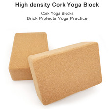 100% Natural Cork Yoga Blocks High Density Set of 2