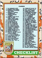 1991 Checklist 88 Desert Storm Topps Trading Card Game TCG CCG