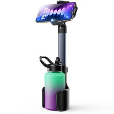 2 in 1 Cup Holder Cell Phone Holder Mount for Car Aluminum Alloy Rod Cup Phon