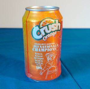 Virginia Cavaliers 2019 National Champions Crush Orange Soda Can UVA