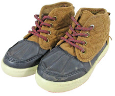 OshKosh B'gosh Boys Tarin Ankle Duck Boots Lace-Up Size US9 EU25 Black/Brown
