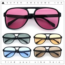 Mens Iconic Large Tear Drop Racer Plastic Fashion Sunglasses