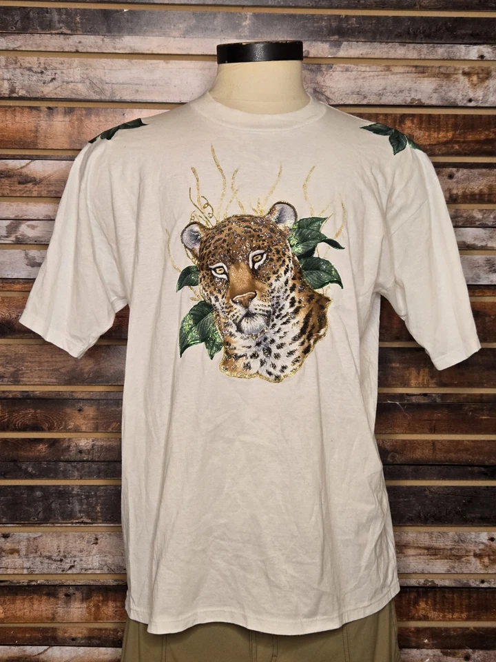 Vintage Leopard Shirt on Jerzees Tag XL