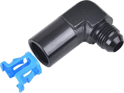 #ad 6AN to 3 8quot; Quick Disconnect Fuel Rail Fitting 90° Push On Aluminum Connector $33.99