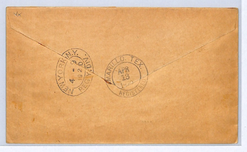 ST VINCENT KGV 2d Grey Cover Reg 1920 Amarillo Texas SG.110 Cat £38x3=£114+XW311 - Picture 3 of 14