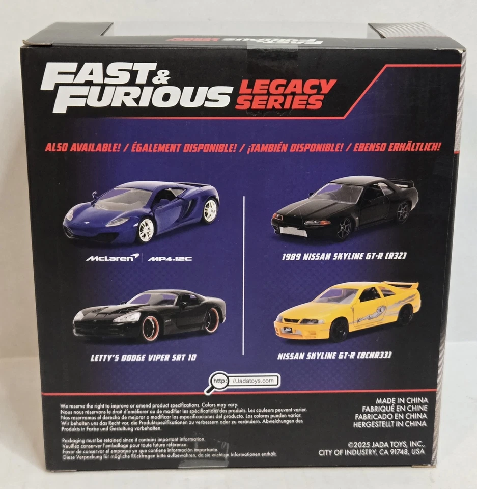 NEW in BOX JADA TOYS Fast & Furious - NISSAN SKYLINE GTR R32 & R33 Legacy Series - Image 3 of 4
