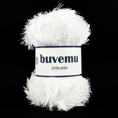 Eyelash Fun Fur Yarn 100g 3.53 oz 175 Yards Optical White Knitting Crochet