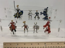 8- 2” Plastic Knights Red And Blue Unknown Manufacturer