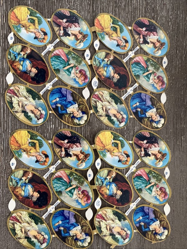 Vintage MLP England Paper Craft Die Cut Ephemera Colonial Ladies 2 Sheets (24)