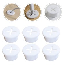 8Pcs White Rubber Cable Organizer Grommet for Computer Desk Wire Management