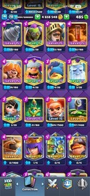 CR/LVL 78 ( 23 CARD 16 LV MAX  42 CARD 15 LV ) 13K TROPHY |274 EMOTE & 22 TOWER