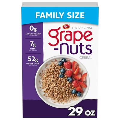 Post Grape Nuts Original Breakfast Cereal, Crunchy Breakfast Cereal 29 oz Box