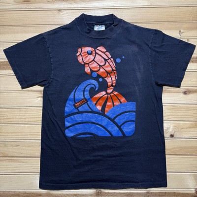 Vintage 80s Robata Grill And Sake Bar Abstract Koi Fish Art Shirt Size Medium