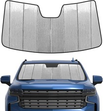 Pigenius Windshield Sun Shade Custom fits Chevy Silverado/GMC Sierra silver