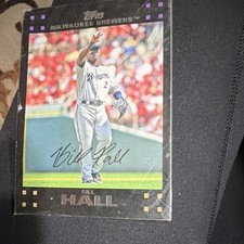 Topps 2007 Bill Hall #154 Milwaukee Brewers Rookie Baseball Trading Card. rookie card picture