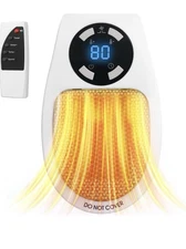 ULP Portable Heater Plugs into Wall  500W Auto Power Off 2 Speeds NEW Remote