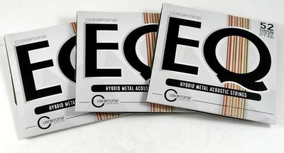 Cleartone Guitar Strings 3 Pack EQ Acoustic Hybrid Metal Custom Light 11-52