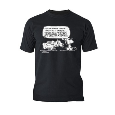 Peanuts Snoopy Woodstock lustiges Golf achtzehn Löcher Zitat offizielles Herren T-Shirt
