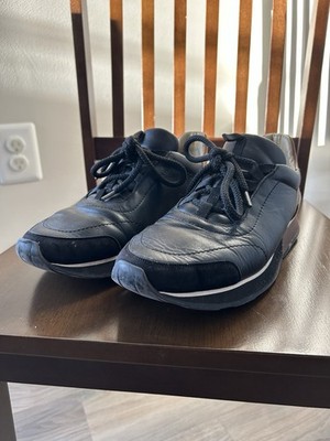 Hermes ''Miles'' Two tone colorblock brown black leather sneakers 42