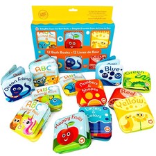 Super Bath Book Set of 12 Fruits, Ocean Friends, ABC, Numbers Books; Color R...