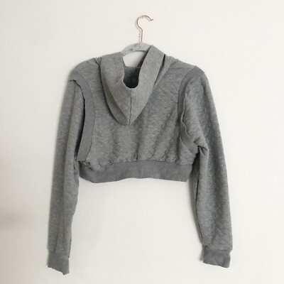 Alo Yoga Quilted Cropped Arena Hoodie Athletic Heather Grey