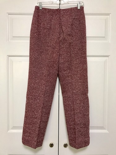 Vtg 70’s Maroon Tweed Pant Suit by Orlando Piluso for Boutique West - Size 12 - Picture 16 of 24