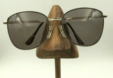 Vintage Gloria Brown Gold Metal Oval Sunglasses Korea FRAMES ONLY