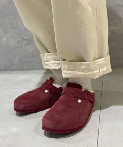 Birkenstock Boston Maroon Suede Clogs New with Box Narrow Maroon 1020534 |  eBay