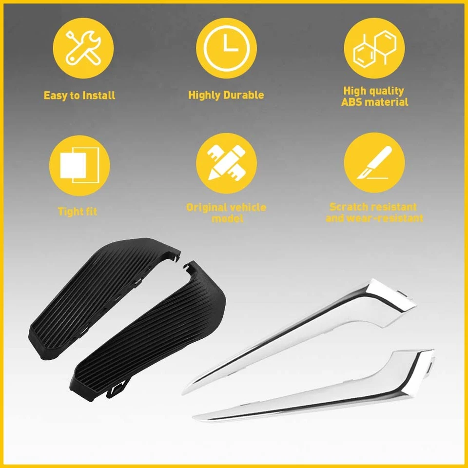 Left&Right Front Bumper Fog Light Cover Trim Set For 2016-2018 Chevrolet Malibu - Image 4 of 4