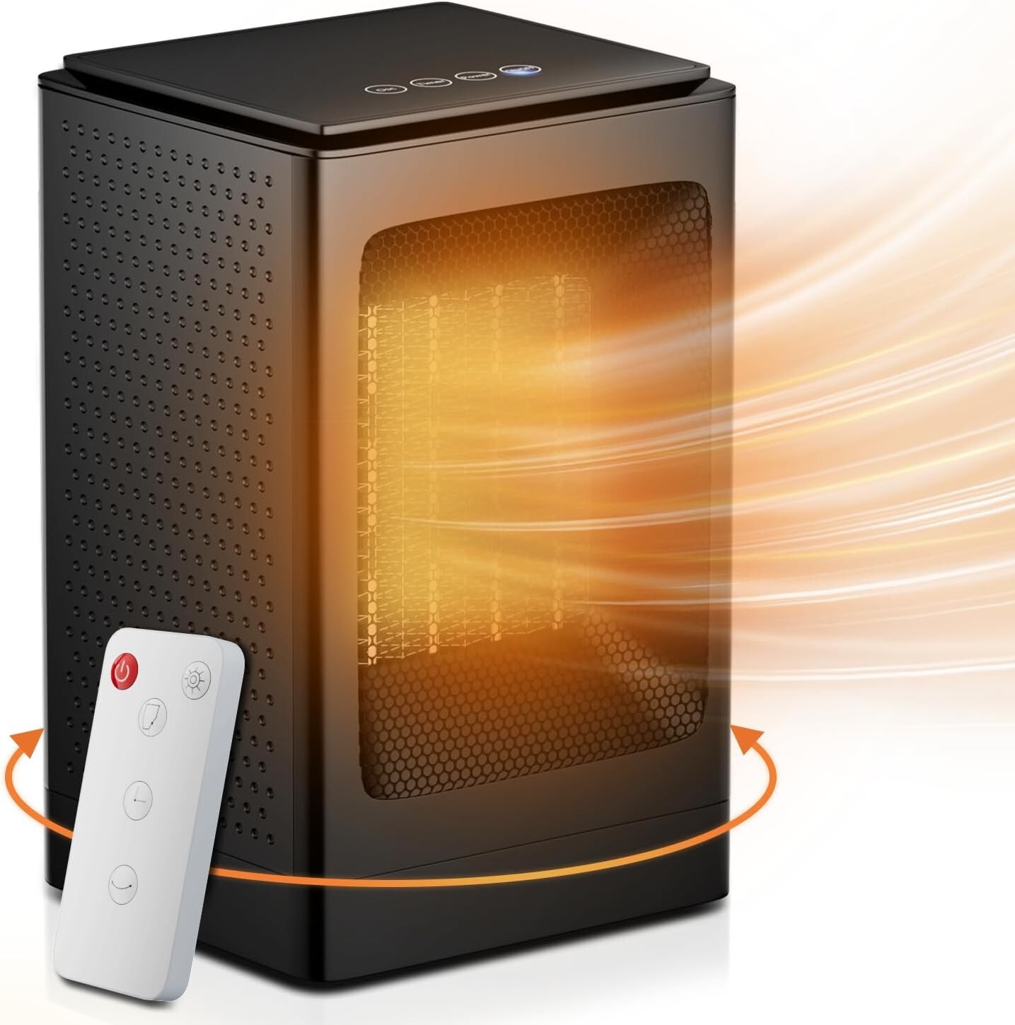 Space Heater, 90°Oscillating 1500W Electric Ceramic Tower Heater with Remote-image