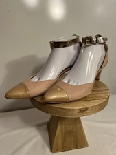 AGL Attilio Giusti Leombruni SZ 38 1/2 Kitten Heel Ankle Strap Blush Pink