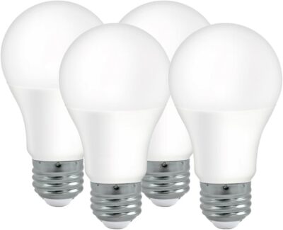 4Pack A19 LED Light Bulb, Energy Efficient 9W(60W), 800LM, 3000K, E26
