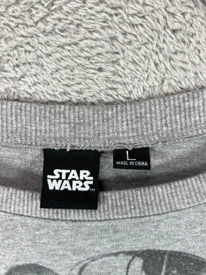 Sudadera grande gris de manga larga con cordones laterales de Star Wars para mujer Foto 3 de 4