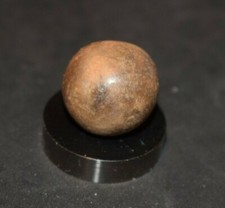 Extremely Rare Antique Handmade Fired Clay Earth Tone Marble S-Size .781" MINT